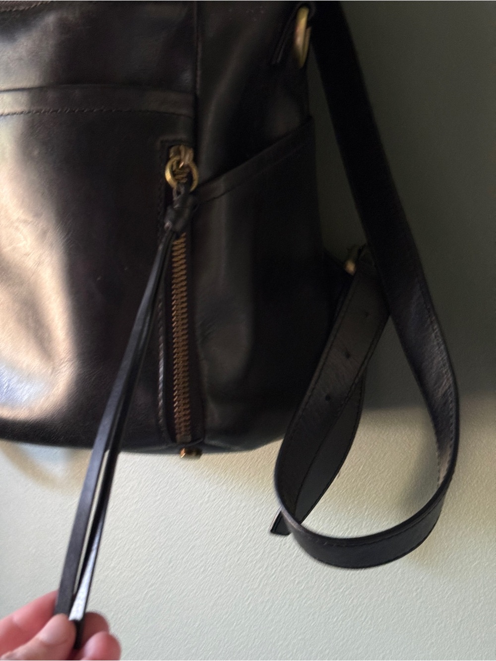 AZARIA - La Mère Luxe Leather Backpack Petite - Black - Picture 3 of 15